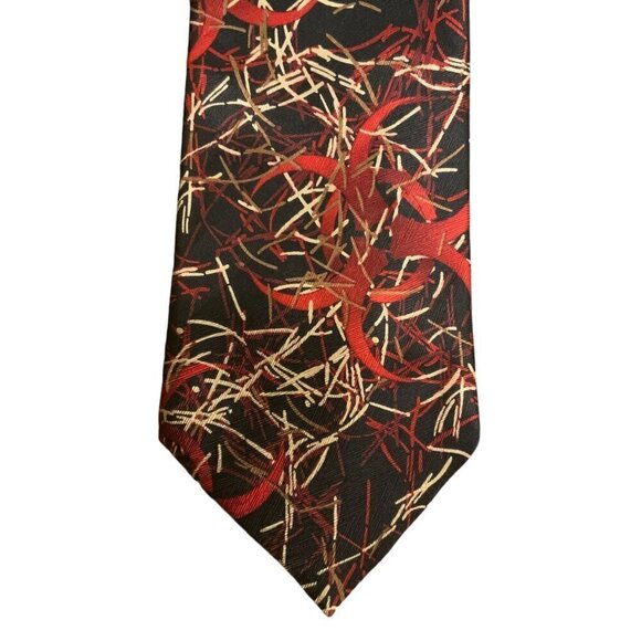 Anthrax Theme Silk Tie by Infectious Awareables Black Red Handmade Silk - Picture 2 of 4